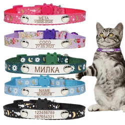 Collar personalizado para gato con placa grabada y hebilla de seguridad