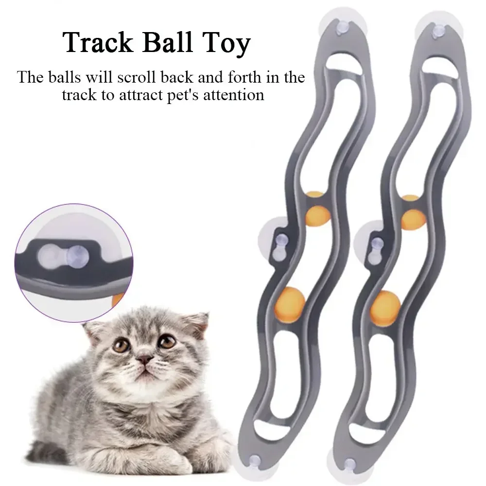 Juguete para gatos con bola de pista y ventosa en cristales y mesas - imagen 3