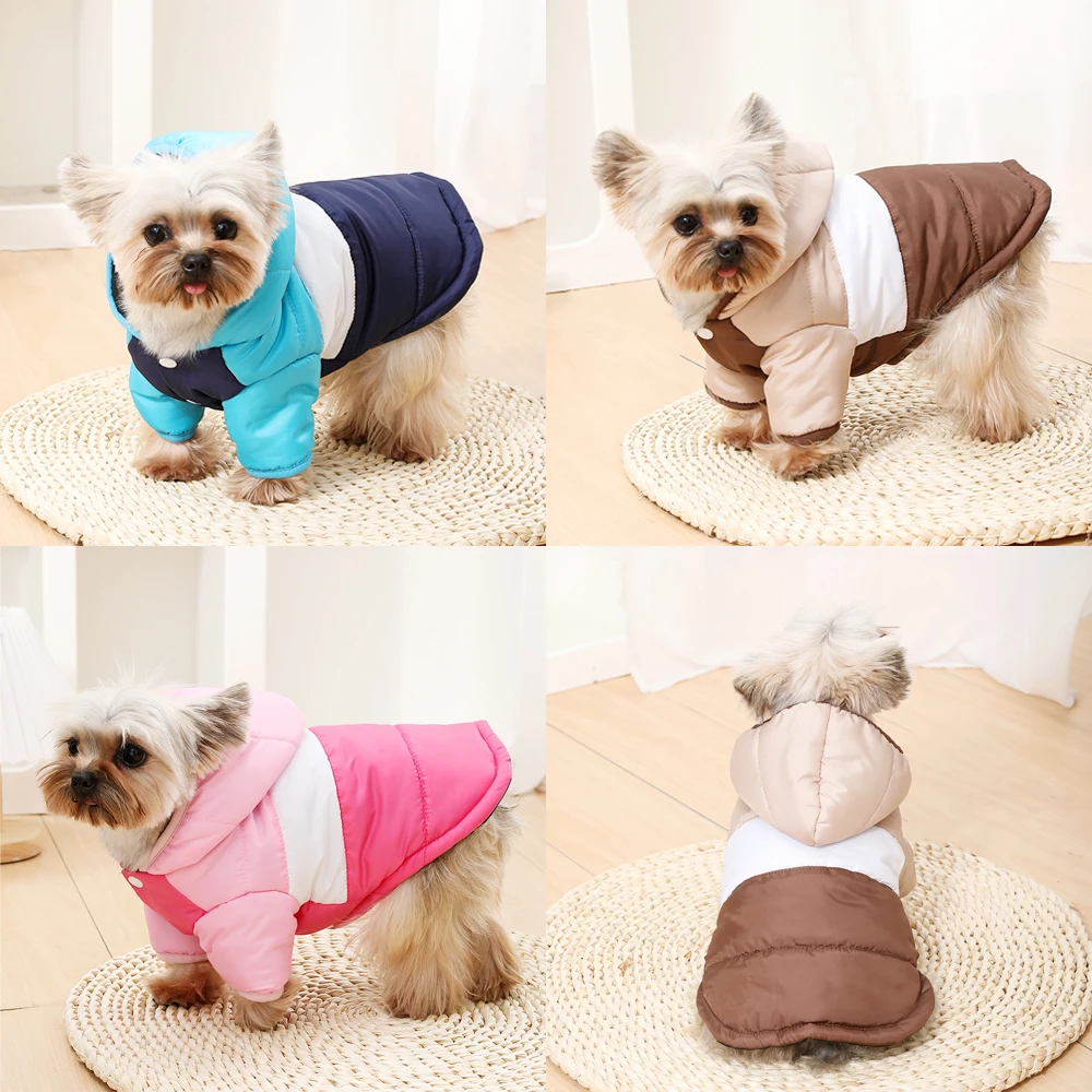 Abrigo para perros, ropa de invierno para perros pequeños y medianos, Sudadera con capucha impermeable para cachorros, chaqueta acolchada, trajes con capucha de Bulldog Francés Yorkie