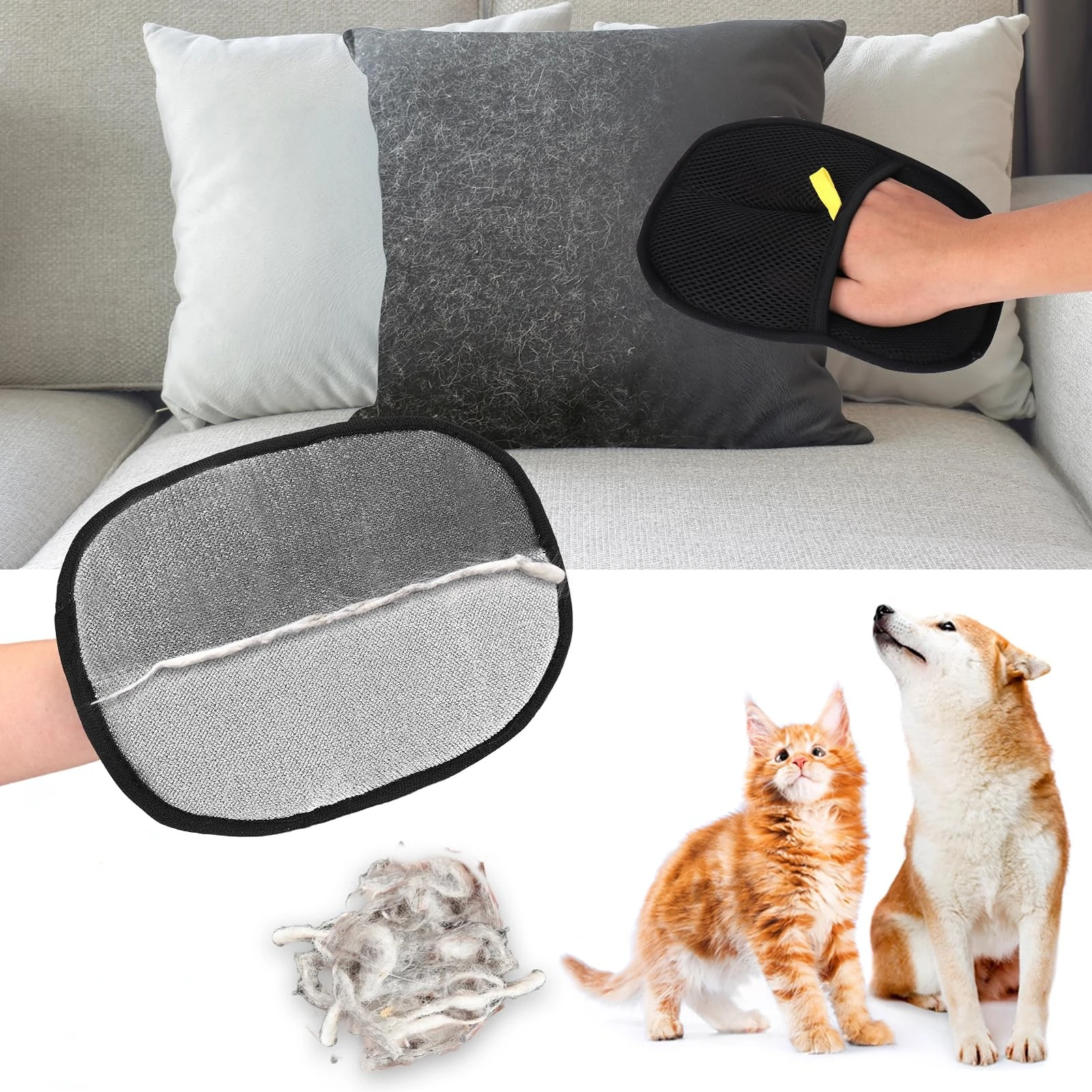 Guantes de aseo doble cara para gatos y perros – Ideales para baño y cepillado - imagen 5