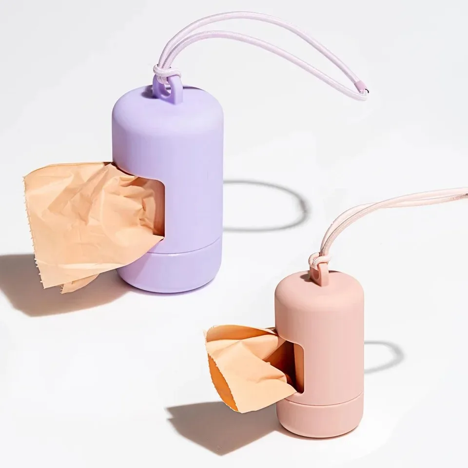 Bolsa de caca para perros, dispensador portátil de bolsas de basura para mascotas, soporte de basura para perros con estilo de lujo, suministros de limpieza