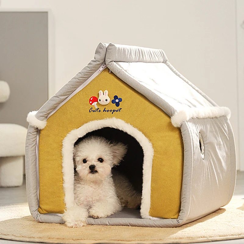 Casa de perro para interiores, perrera plegable para gatos y perros pequeños, cama cálida de invierno para gatos, cueva para cachorros, cama para dormir, productos para mascotas - imagen 2