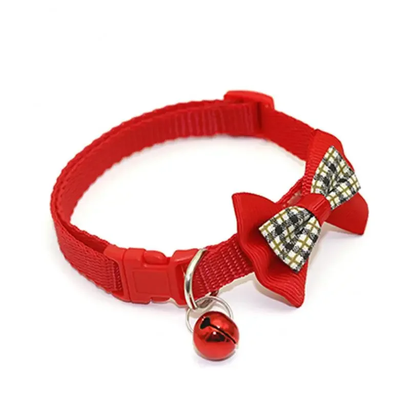 1 Uds. Collares para mascotas, collares con lazo y campana, bonitos collares para gatos, suministros para mascotas, herramienta de vestir ajustable Multicolor, accesorios para mascotas - imagen 5