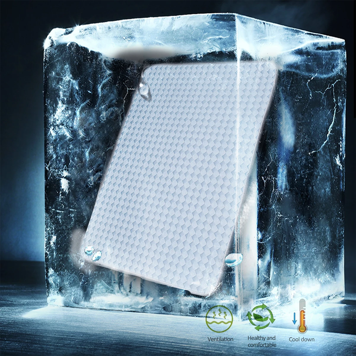 Estera de seda de hielo impermeable refrescante para mascotas de verano, almohadilla para dormir y descansar para mascotas, estera portátil ligera para mascotas