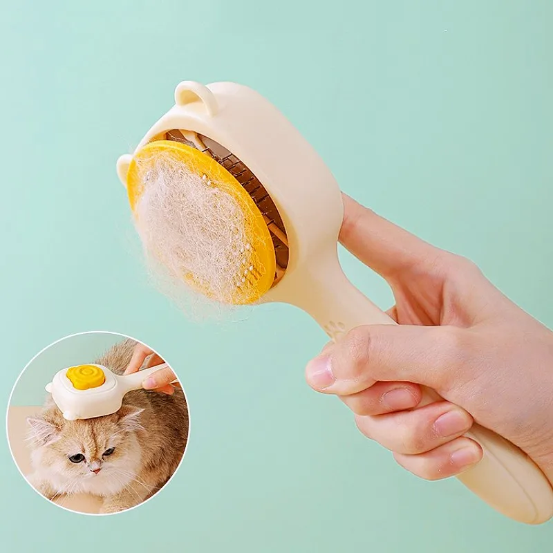 Peine para perros, cepillo autolimpiante para perros, peine removedor de pelo para mascotas con un solo clic, cepillo de masaje para el cuidado de perros y gatos, peines para perros sin daños, suministros para mascotas - imagen 2