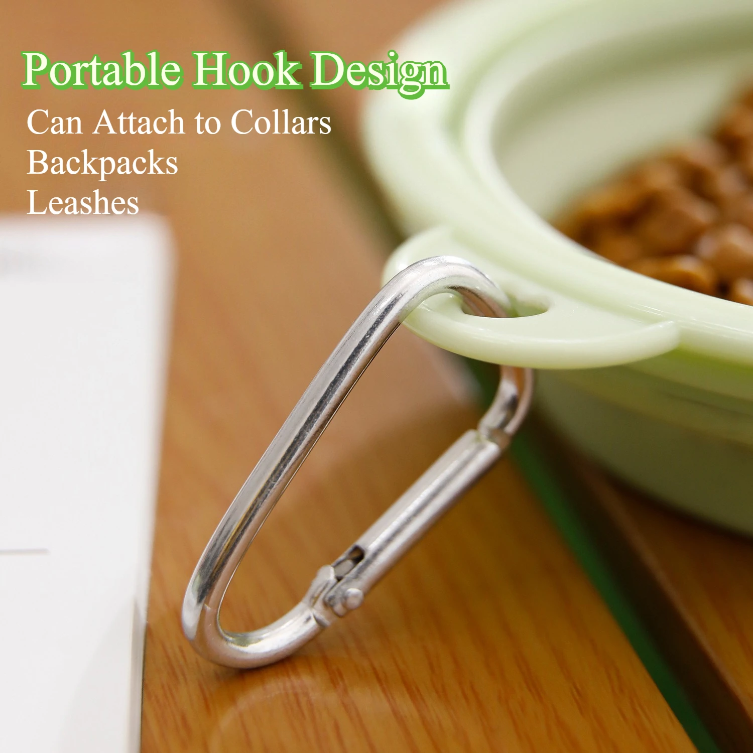 Cuenco plegable de silicona para mascotas, plato de agua portátil para comida de gato y perro de viaje con mosquetón, cuenco plegable para acampar al aire libre y senderismo