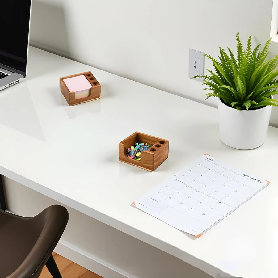 Organizador de Escritorio de Madera con 3 Portaplumas y Porta Notas - imagen 4