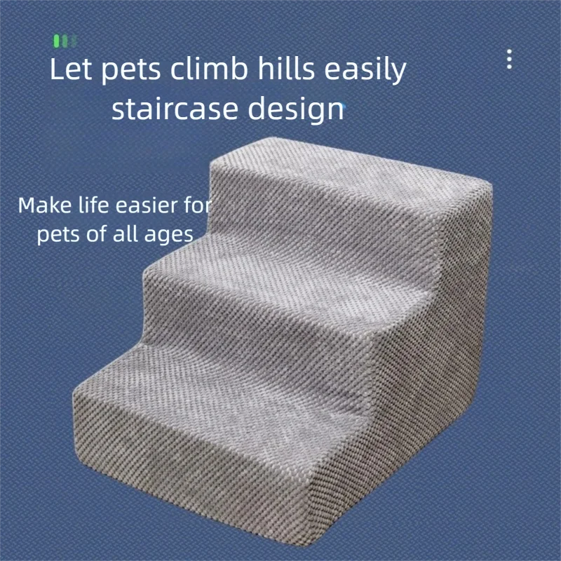 Pasos para mascotas, escaleras de espuma para perros pequeños, rampa plegable para mascotas con fondo antideslizante para cama, sofá, uso interior, escaleras portátiles para perros, escalones para cachorros - imagen 3