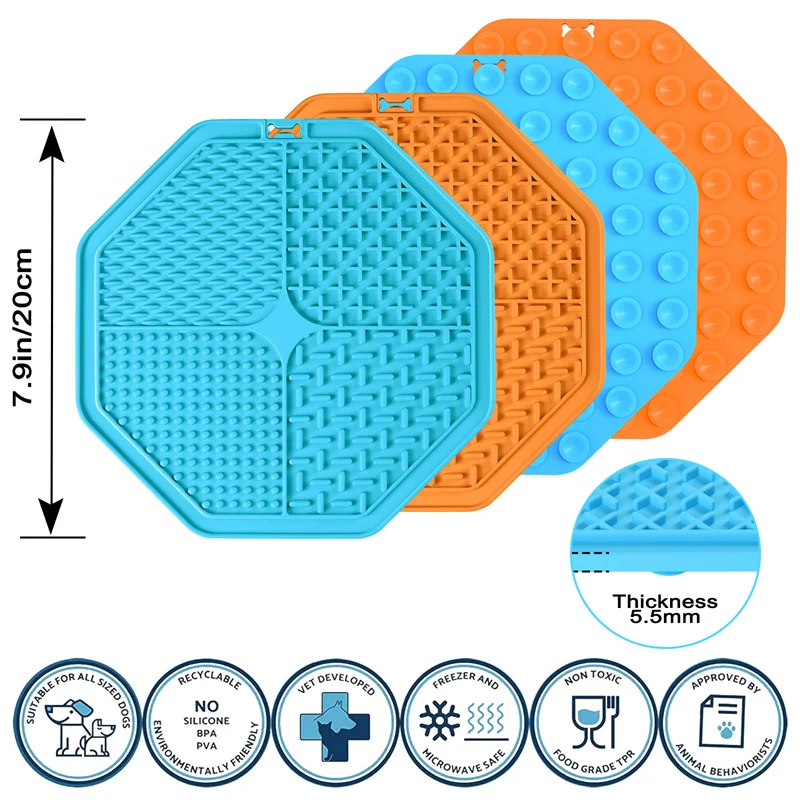 Alfombrillas 4 en 1 para perros y gatos, diseño de rompecabezas dividido, alimentación lenta para aliviar la ansiedad, Material seguro, fácil de limpiar - imagen 4