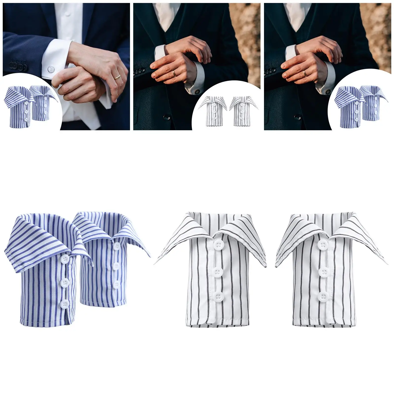 2 mangas falsas para puños de muñeca, traje de moda DIY, suministros de disfraz desmontables, adorno de ropa para traje, accesorios de abrigo