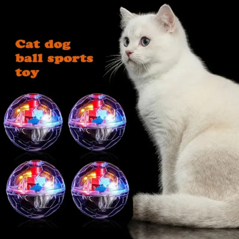 3 unids/caja pelota interactiva para gatos juguete Flash equipo Paranormal juguete fantasma bolas de movimiento juguete luz mascota bola Flash movimiento de caza - imagen 2