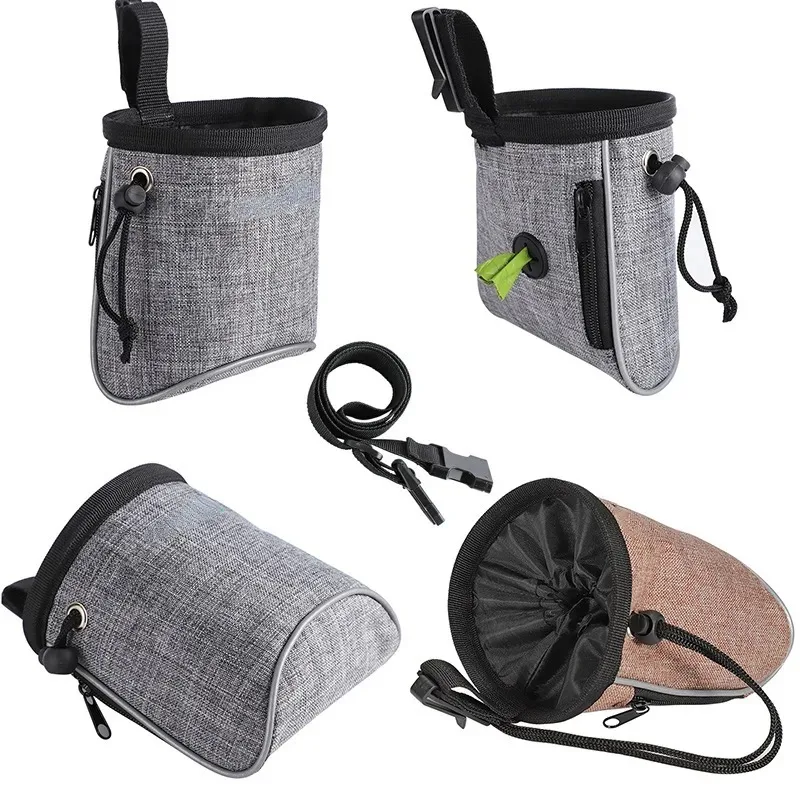 Bolsa de premios portátil para entrenamiento de perros, bolsa de cintura reflectante para cachorros, bolsillo de alimentación para mascotas, bolsa de aperitivos para caminar, suministros desmontables - imagen 3
