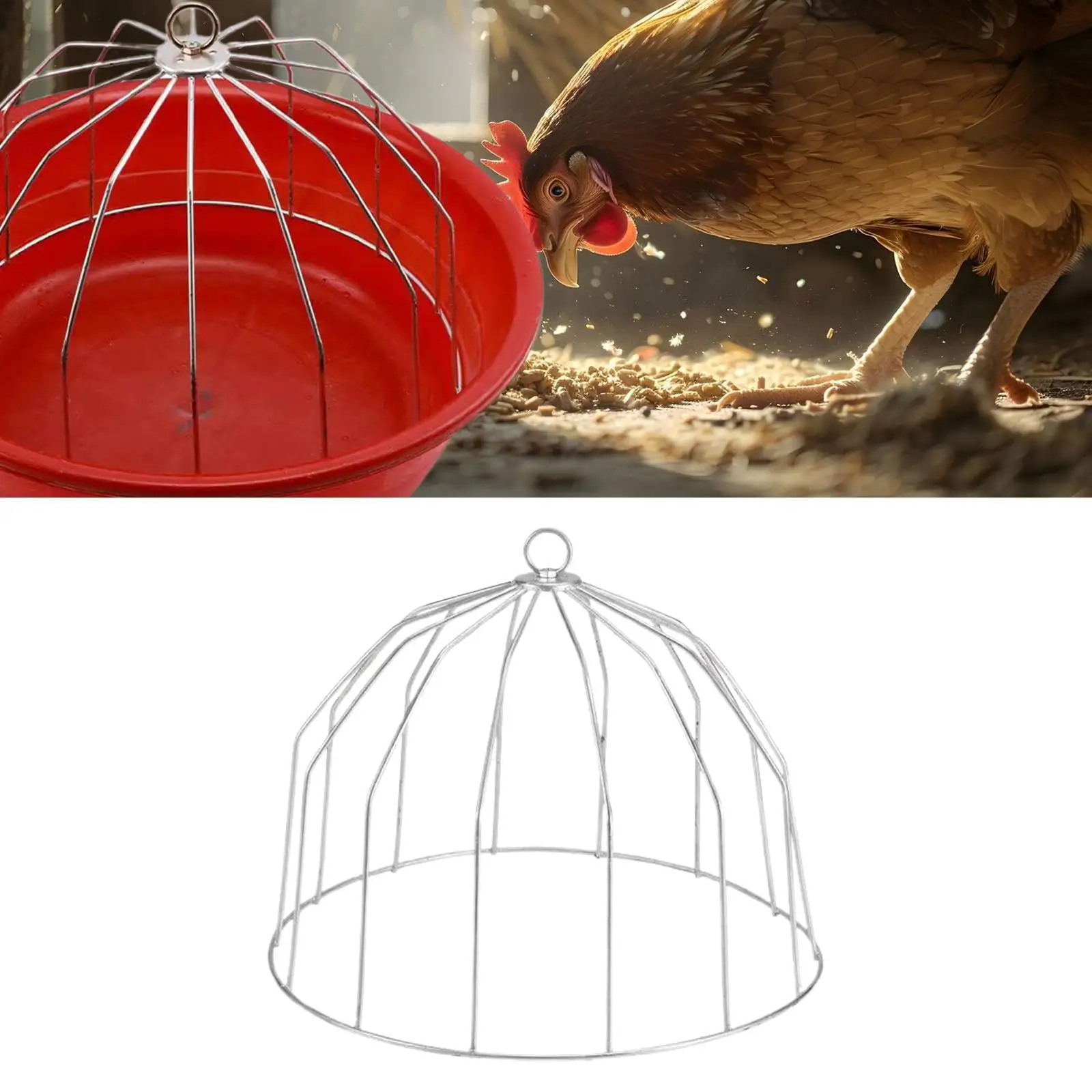 Chicken Feeder Frame Easy to Clean Chicks Feeding Tray Guard for Home Farm