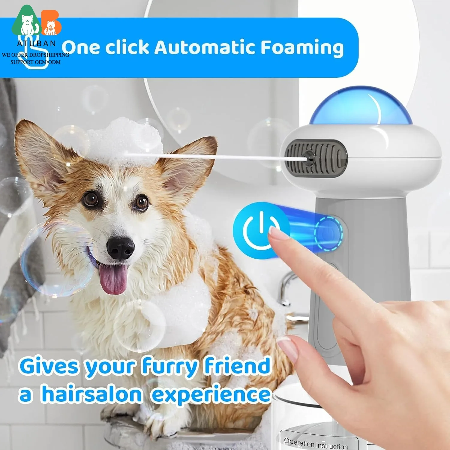 Rociador eléctrico de champú con espuma para perros y gatos – Bañera - imagen 5