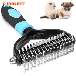 Cepillo deshedding doble cara para perros y gatos
