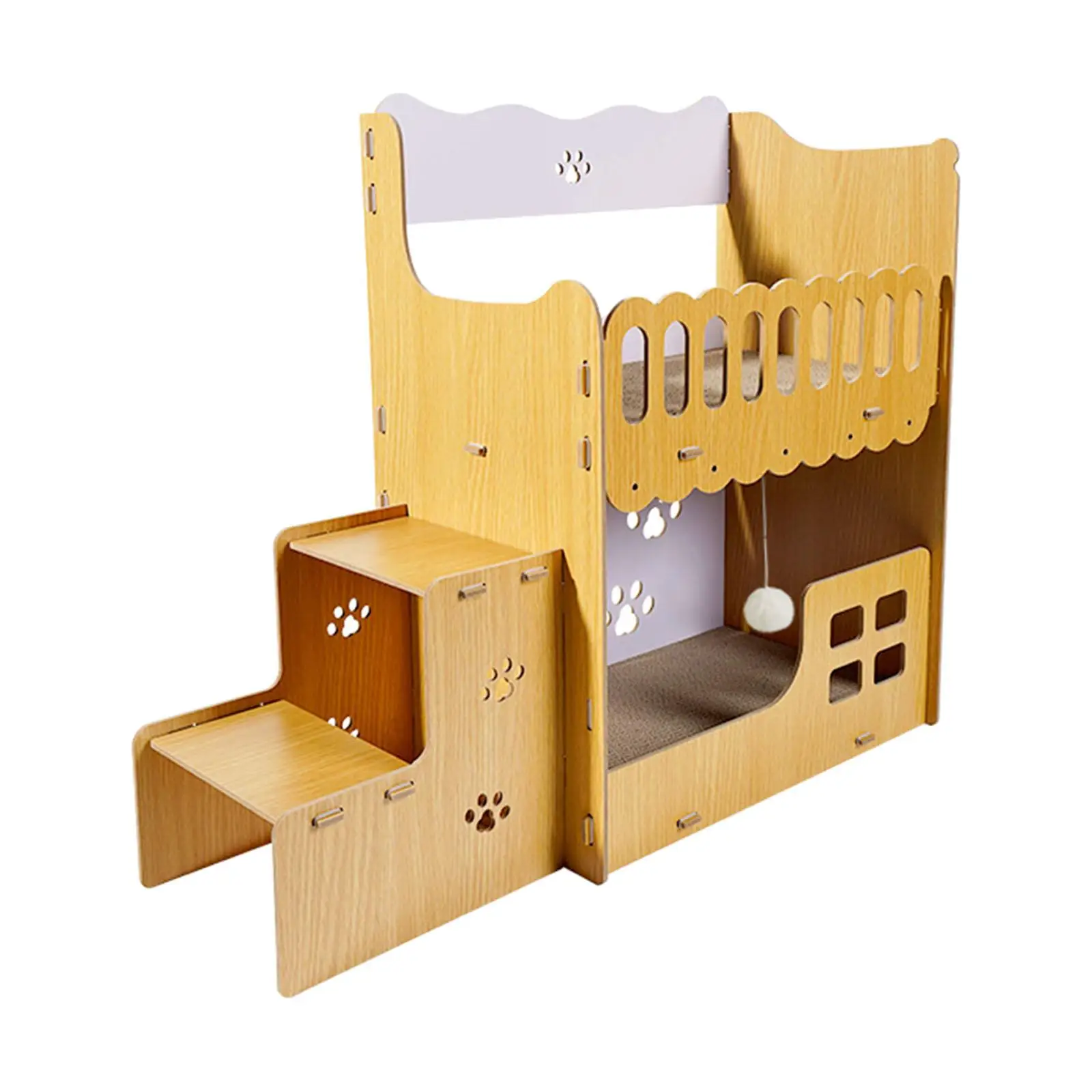 Cat Scratcher Hideout Double Layer Vertical Cat House for Small Animals