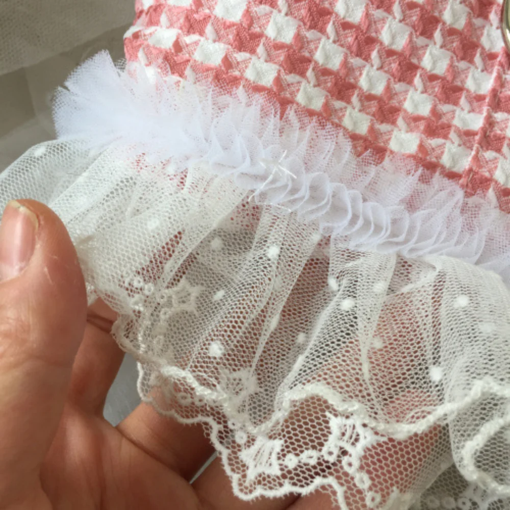 Bichones de tracción de encaje para perros pequeños y medianos, ropa a cuadros para el pecho y la espalda - imagen 4