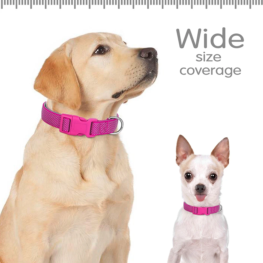 Collar de nailon reflectante para perros, collares ajustables para perros, collares duraderos para cachorros, Pug, Bulldog, para perros pequeños, medianos y grandes - imagen 5