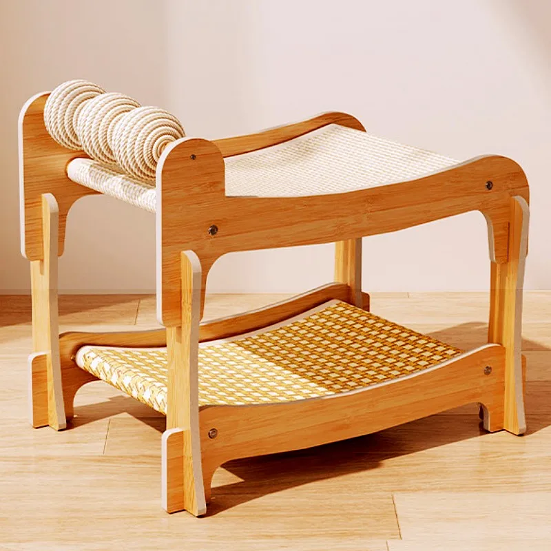 Rascador para gatos: torre doble con nido, sisal y protector de sofá - imagen 3