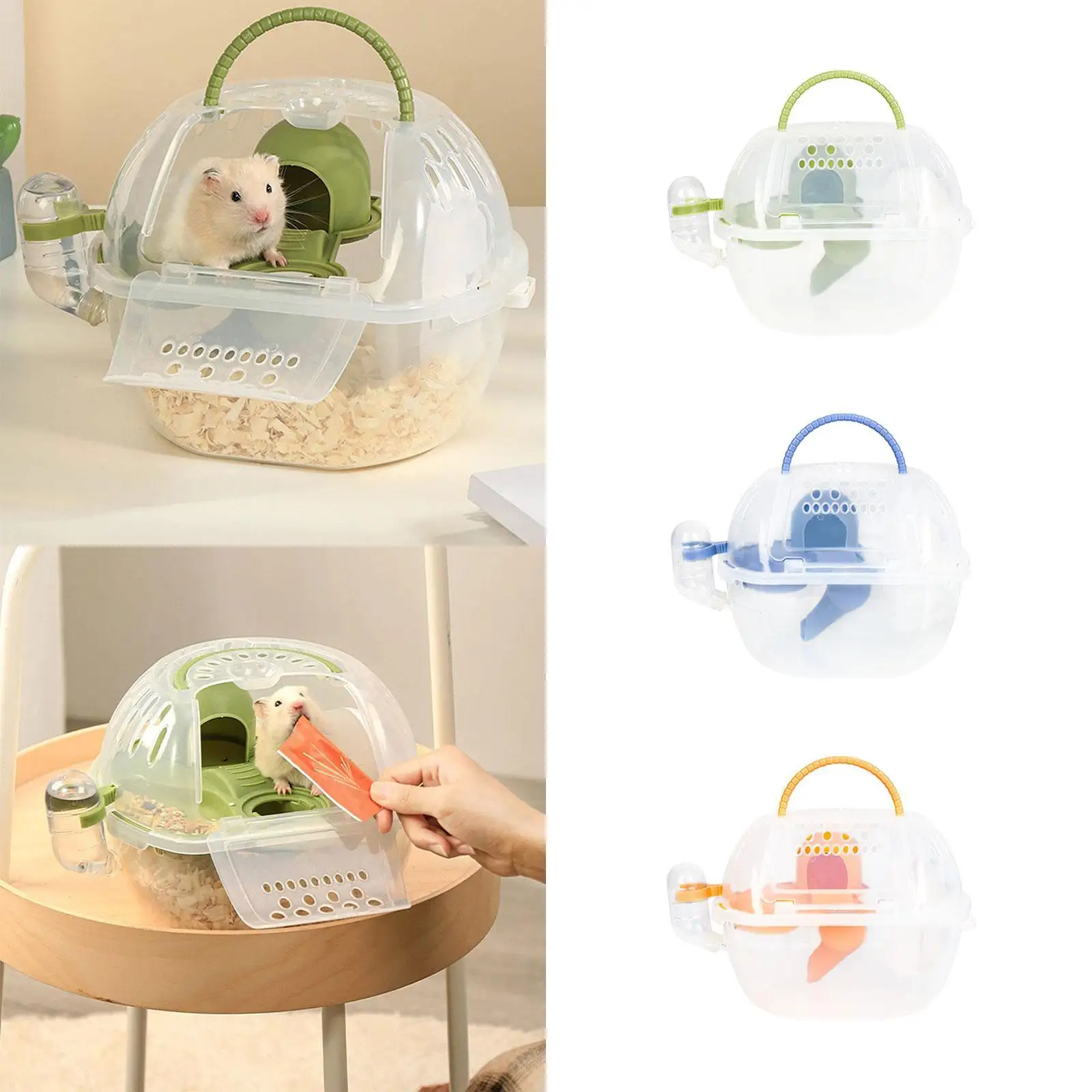 Hamster Carrier Cage Clear Small Animal Carry Case for Ferrets Squirrel Mice