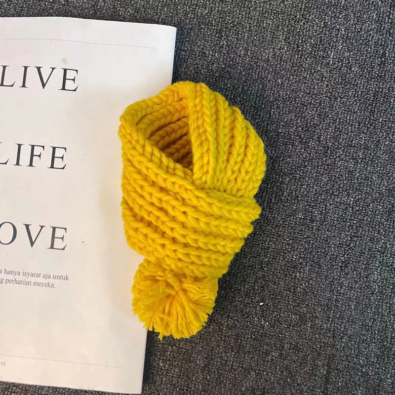 Bufanda para mascotas con patrón tejido de oso de peluche, bufanda de lana para mascotas, Collar para cachorros, accesorios para perros, Navidad, Halloween - imagen 5