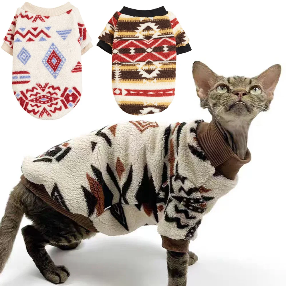 Ropa de invierno Sphynx, suéter cálido de lana para mascotas para gatos, perros pequeños, disfraz de gatito, gran oferta, regalo de Año Nuevo