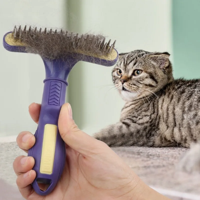 Cepillo profesional de acero inoxidable para perros y gatos, peine de masaje, removedor de pelo, cepillo de aseo, apertura de nudo - imagen 4