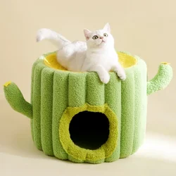 Rascador cactus para gatos con almohadilla de cáñamo y poste nido