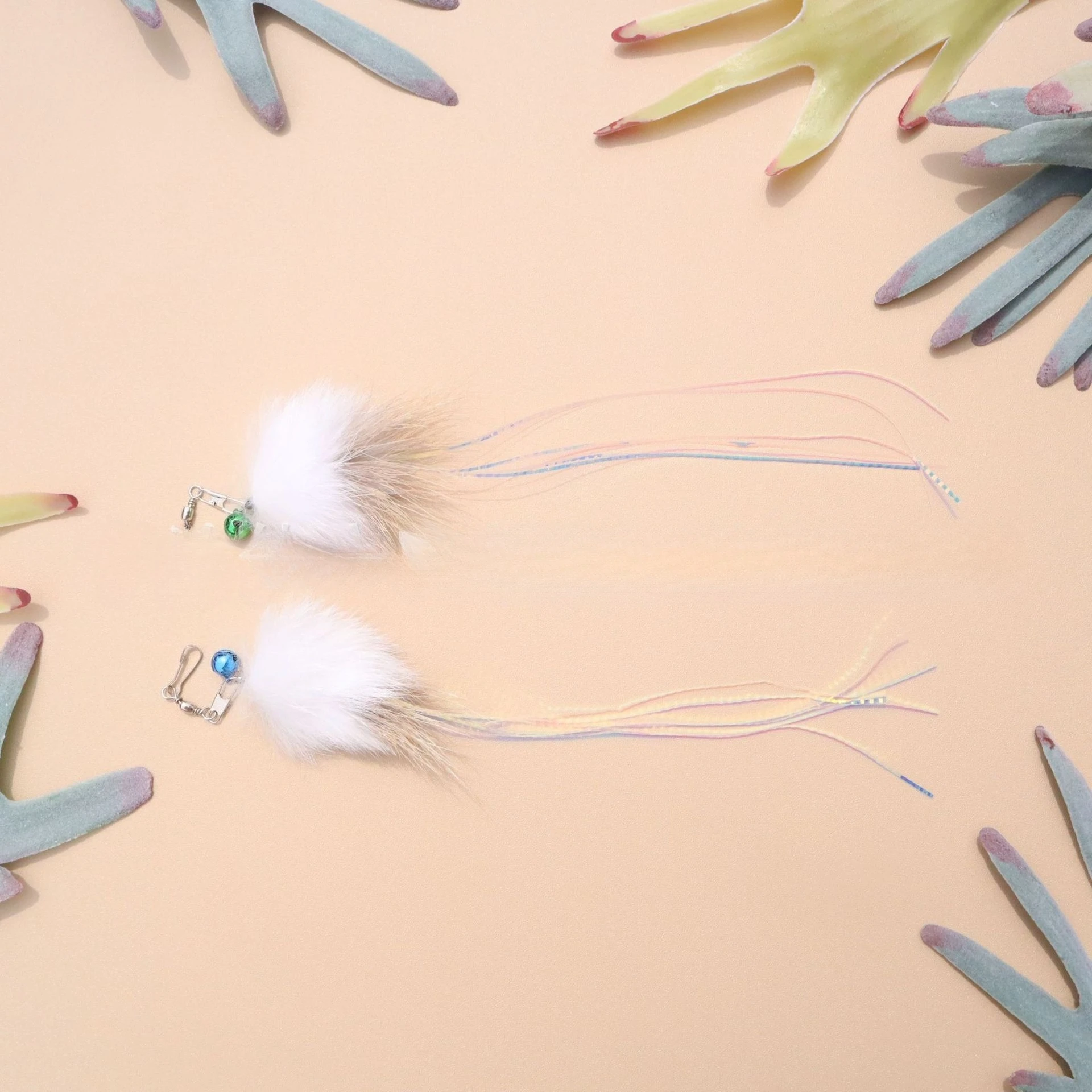 Accesorios de juguete para gatos con borlas de medusas, juguete de peluche con campana, juguetes para gatos, reemplazo interactivo, 2 uds./3 uds. - imagen 3