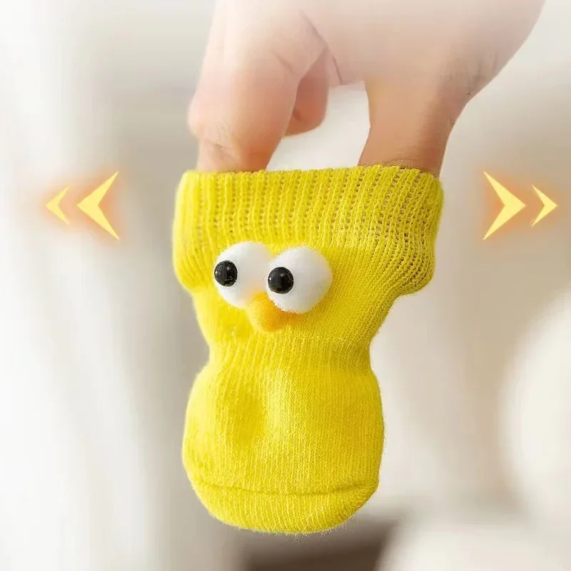 Calcetines antideslizantes con estampado para perros y cachorros, productos protectores de patas para perros pequeños, Teddy Chihuahua, 4 Uds. - imagen 4