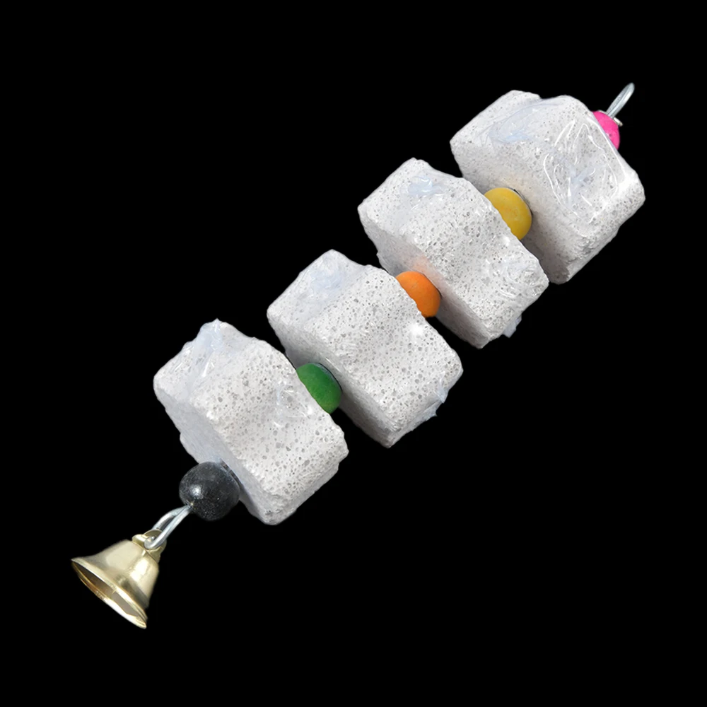 Mineral para loros y mascotas, juguete para jaula de pájaros, piedra de molienda, forma de flor, estilo colgante, accesorios para loros - imagen 2