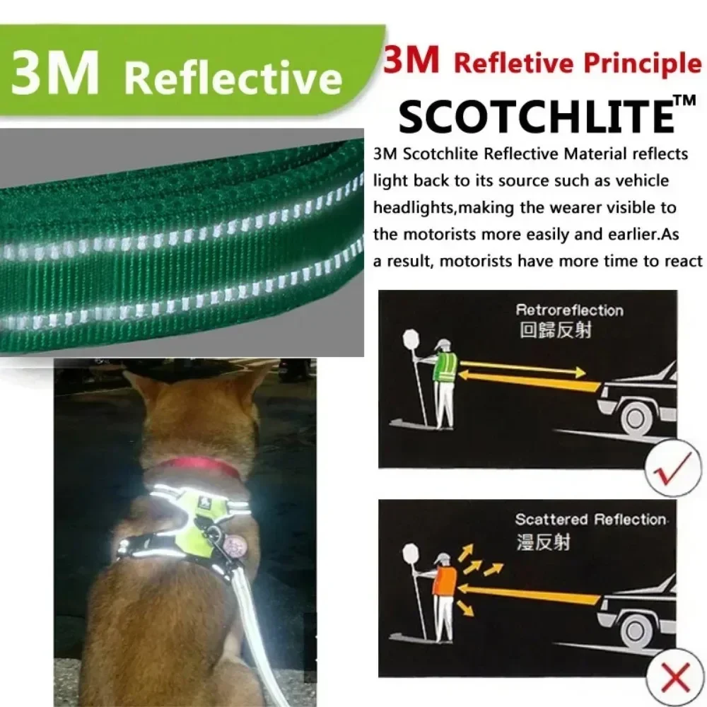 Chaleco reflectante ajustable y transpirable, correa para el pecho para perros pequeños, medianos y grandes, arnés para perros, Collar para cachorros y gatos, accesorios para perros - imagen 5