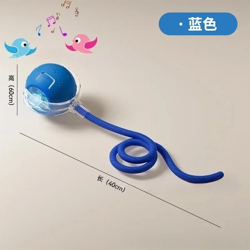 Pelota automática interactiva para gatos antimordidas con cuerda - imagen 4