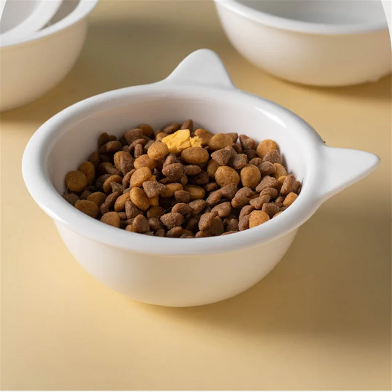 Cuenco individual de cerámica blanca pura para mascotas, cuenco individual para cachorros, gatos, perros, suministros seguros ecológicos para comer y beber, accesorios para perros - imagen 2