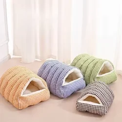 Cama iglu cerrada para gatos y perros pequeños – Arena extraíble