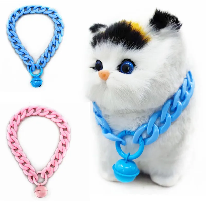 Cadena de eslabones cubanos acrílicos, Collar de perro y gato, Collar de estilo Punk de Color caramelo, joyería de disfraz de gato, accesorios de cuello de Hip Hop