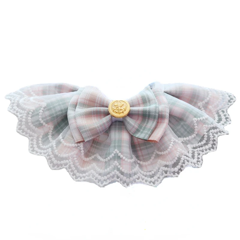 Babero de encaje para mascotas, toalla para Saliva con lazo, enrejado, flor, gato, perro, Collar decorativo, Bandana, accesorios para mascotas, 1 ud. - imagen 5