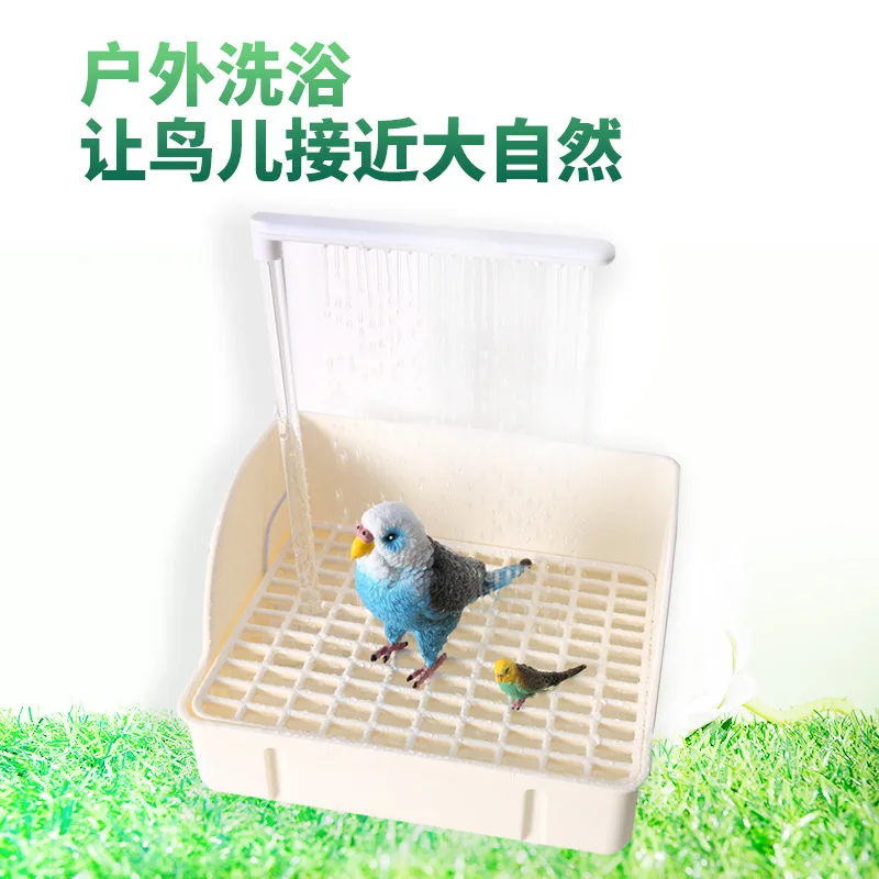 Caja de baños para pájaros, lavabo de baño para loros, circulación automática de agua de lluvia, artefacto de baño Xuanfeng pequeño para el sol - imagen 4
