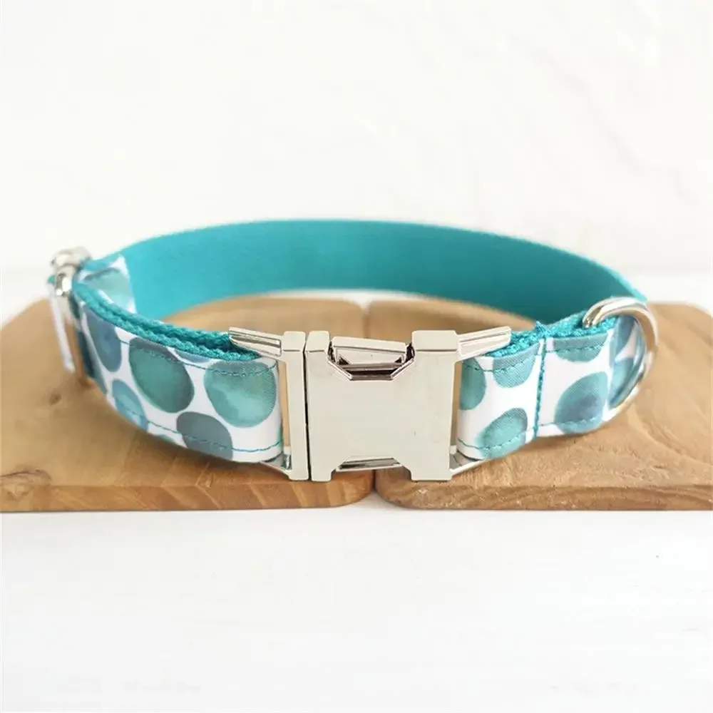 Collar personalizado para mascotas, placa con nombre personalizada, etiqueta de identificación, collares ajustables para perros y gatos con burbujas amarillas y azules, correa de plomo - imagen 2