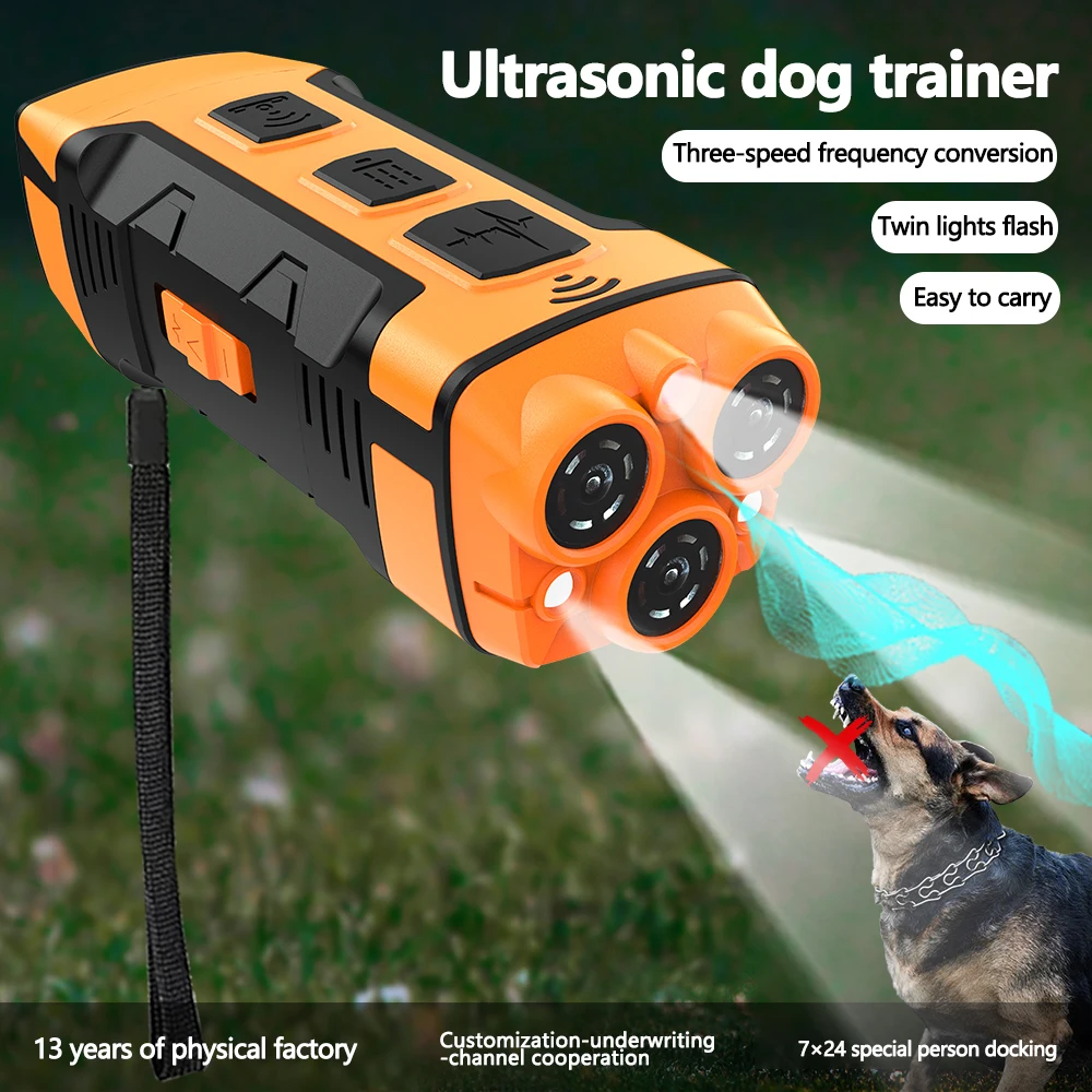 Repelente de perros ultrasónico 3 en 1, Mini entrenador de perros antiladridos, dispositivo de entrenamiento de ladridos de perros recargable, repelente de perros con luz LED