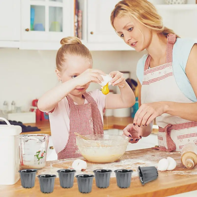 Juego de moldes de acero al carbono antiadherentes para Tartas, utensilios de cocina para hornear, 10 piezas - imagen 5