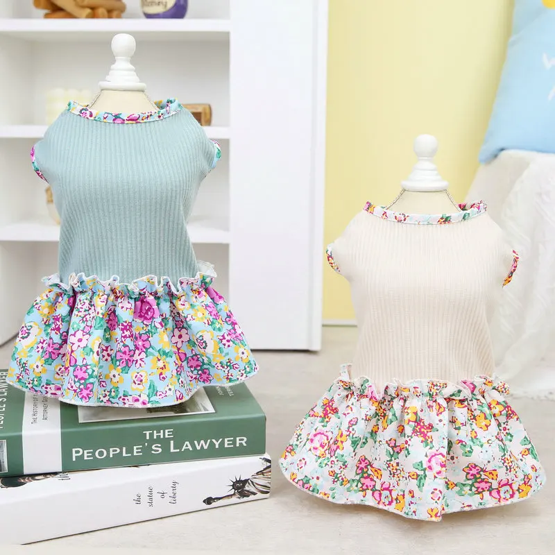 Vestido Floral para perros pequeños, falda de diseño para Yorkshire, ropa de moda para perros, moda de Corea del Sur, primavera 2023 - imagen 3