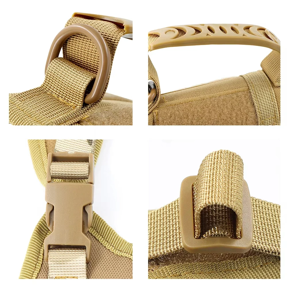 Arnés táctico para perros pequeños y gatos, chaleco militar con 2 parches y correa ajustable para entrenamiento y trabajo, accesorios tácticos - imagen 4