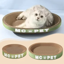 Rascador de gato corrugado, cama ovalada redonda, raspadores grandes para gatos, garra de molienda, juguetes, engrosamiento, pegamento de maíz duradero, calcomanía de cartón