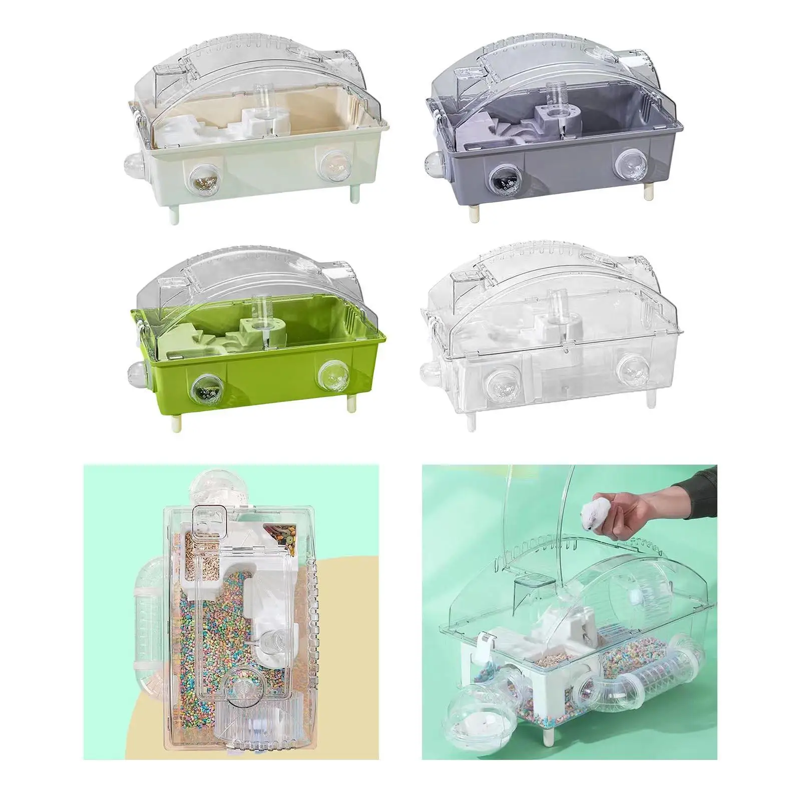 Hamster Cage Openable Top with Water Bottle 2 Tier Pet House Exercise Playing House for Rats Mice Gerbils Bunny Small Animals