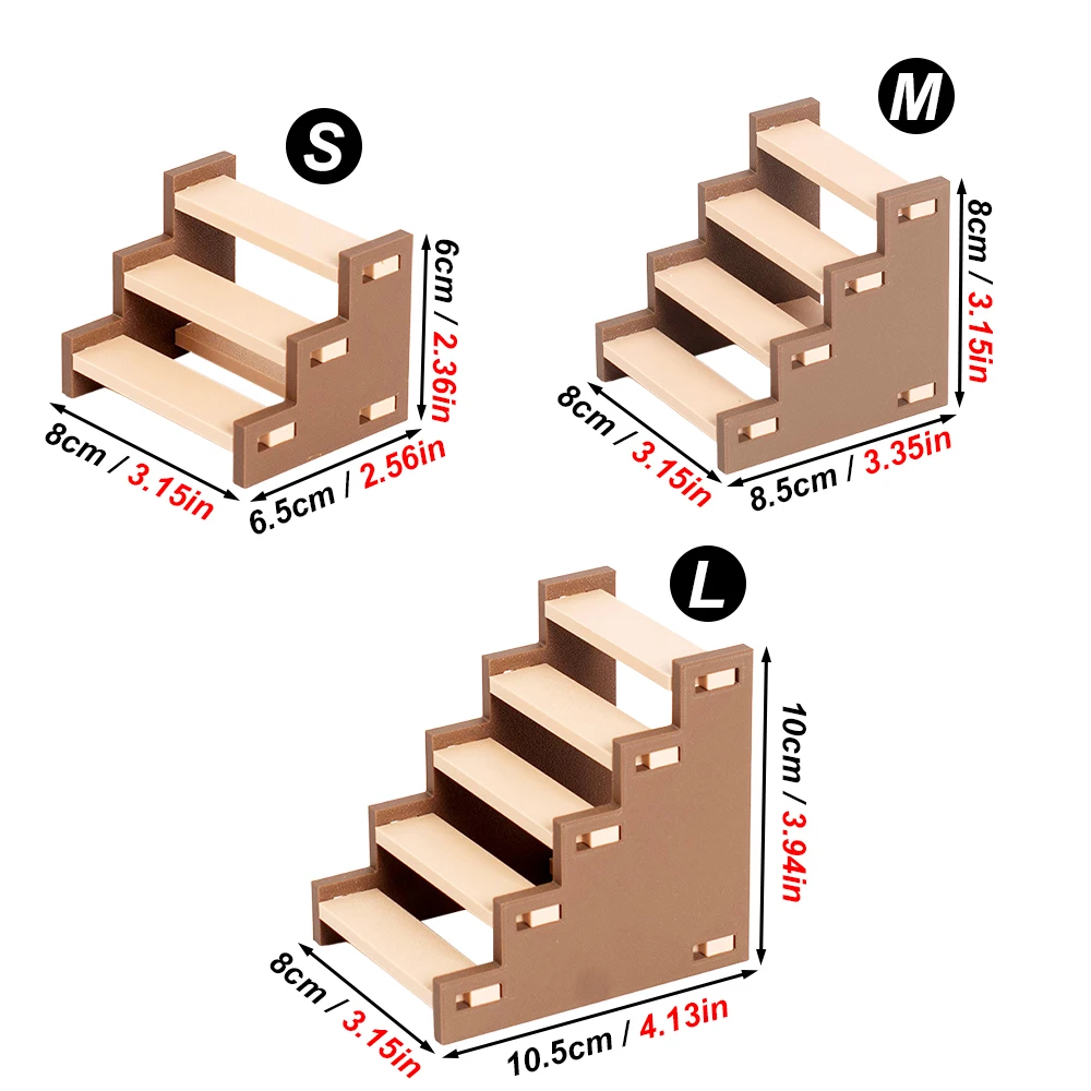 Escalera de escalada de plástico para hámster, plataforma de baño oculta de varios niveles para mascotas pequeñas, gerbos, jaula de escalera para hámster, 1 ud. - imagen 3
