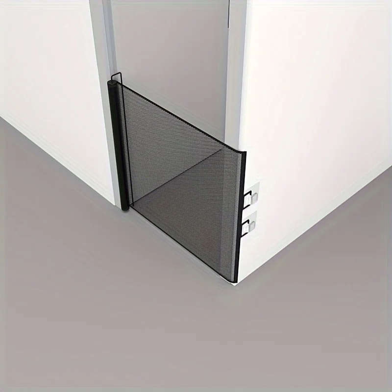 Puerta para mascotas retráctil de fácil instalación, color negro, sin taladro, valla de seguridad para escaleras interiores, barrera para perros y recinto para mascotas - imagen 5