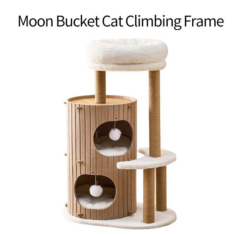 Árbol rascador para gatos grandes – nido y cueva de fieltro doble capa - imagen 3