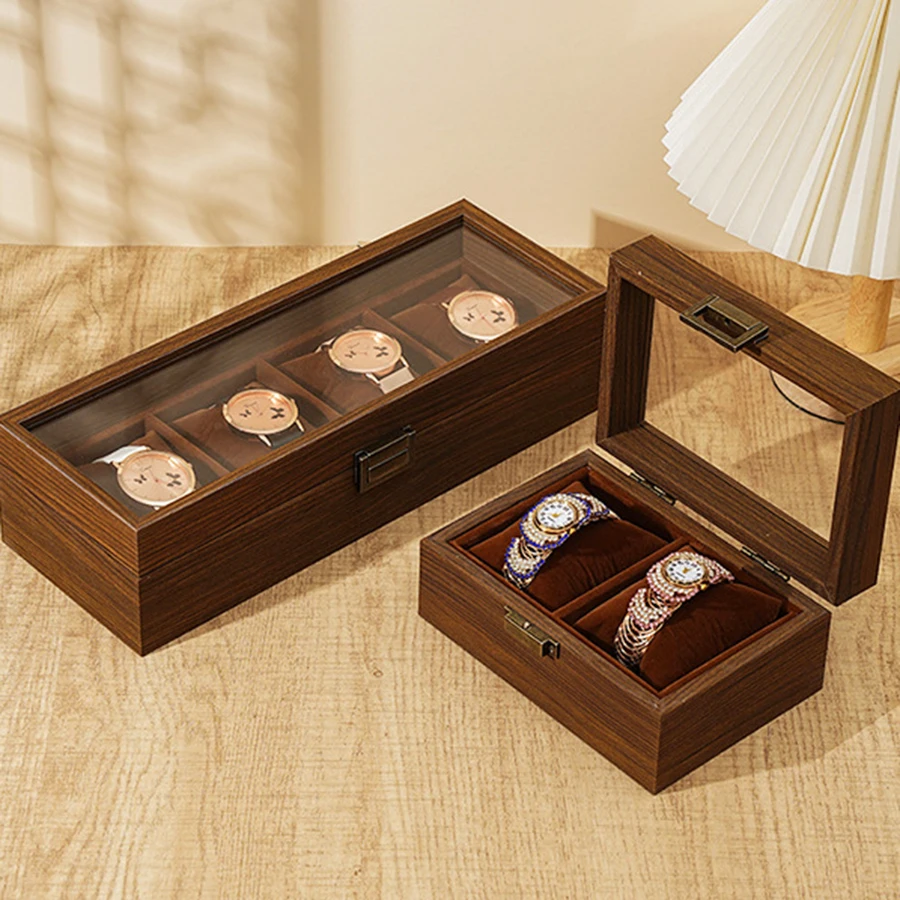 Caja de Madera Vintage para Relojes de Hombre - 6 Ranuras en Nogal