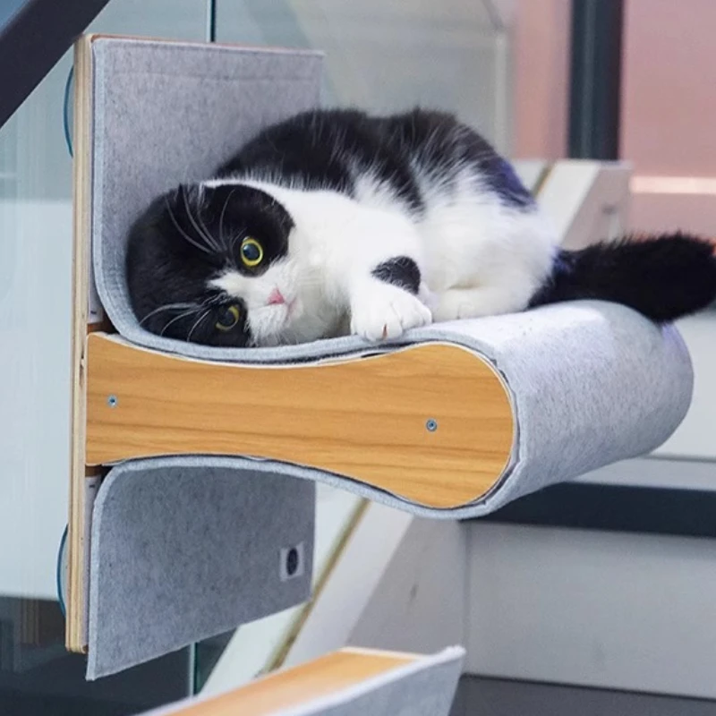 DIY combinación gratuita nido de gato ventana pared ventosa gato tablero rascador plataforma escalada juego marco gatos juguetes suministros - imagen 4